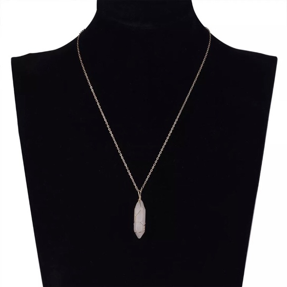 Wire Wrapped Crystal Necklace, Healing Crystals - Picture 8 of 11